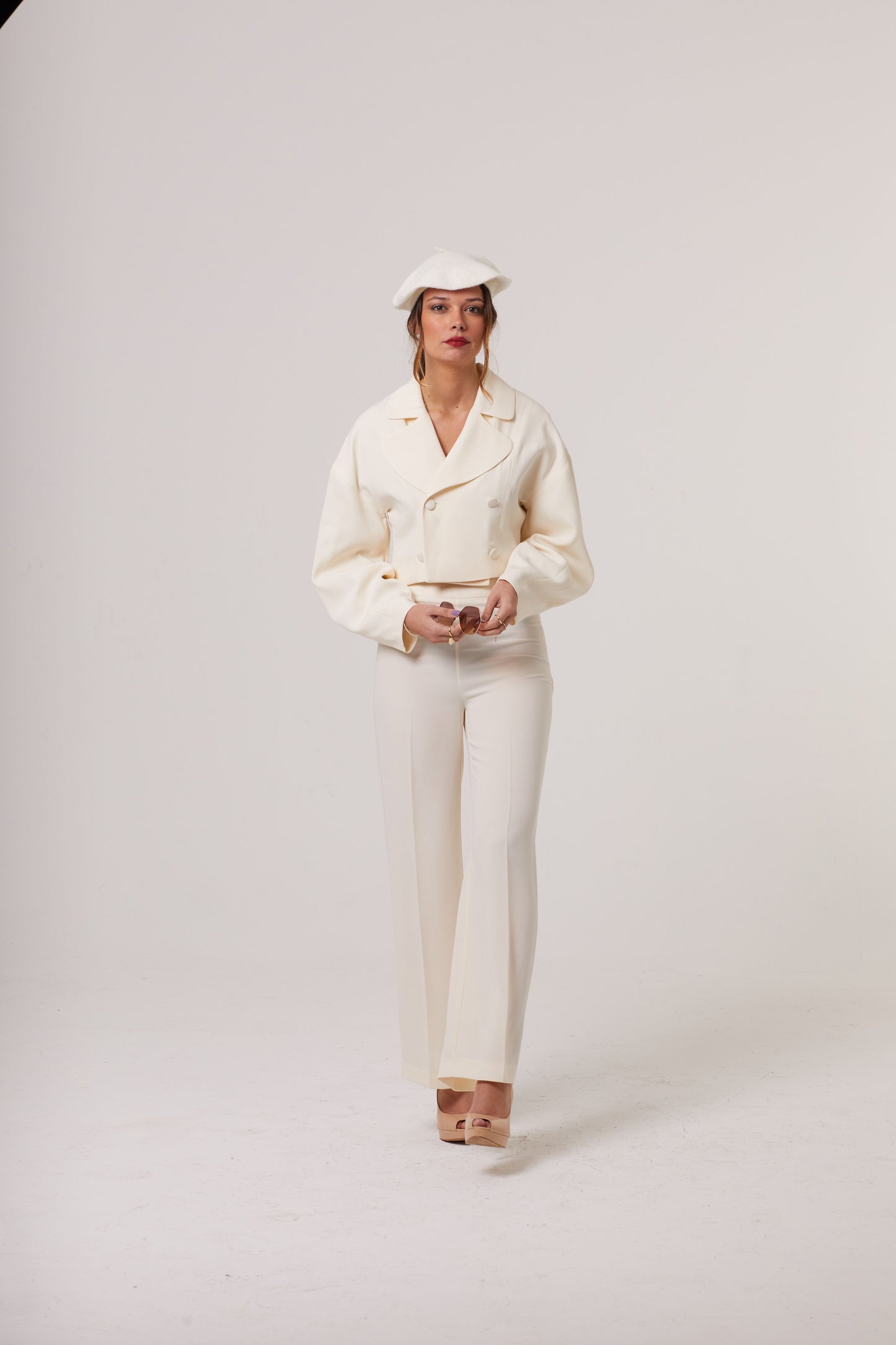 Ensemble blanc veste et pantalon