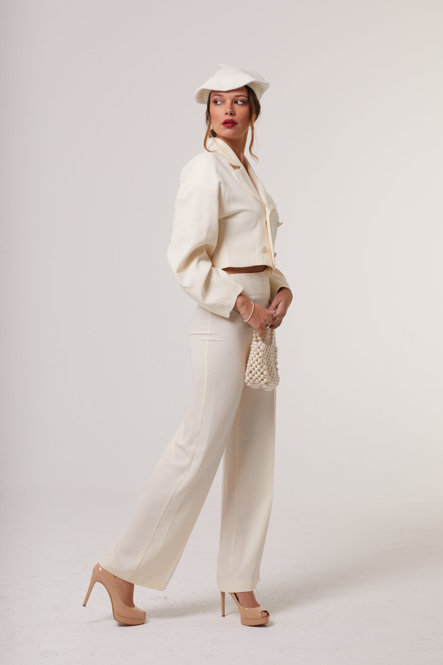 Ensemble blanc veste et pantalon